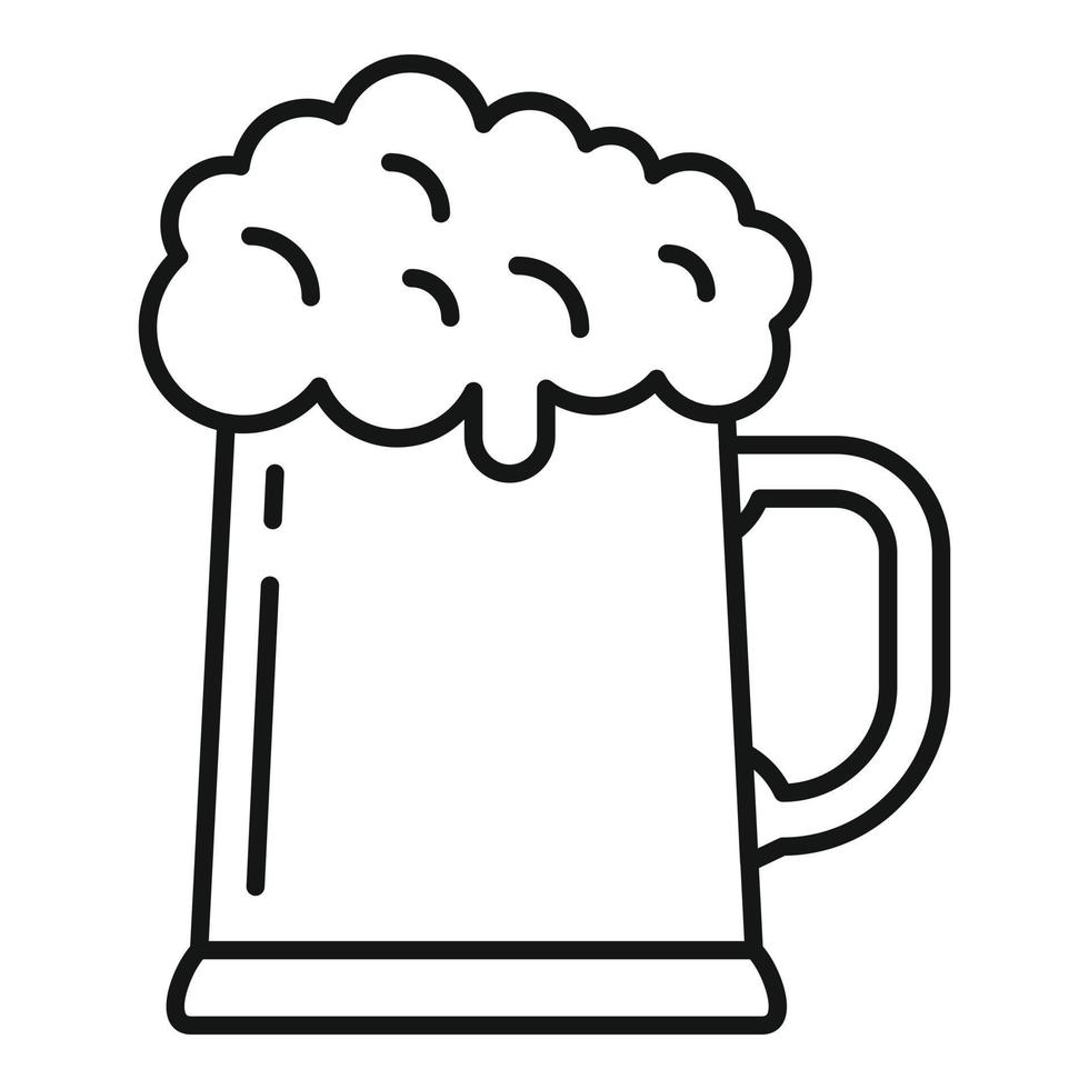 Wood kvass mug icon, outline style vector