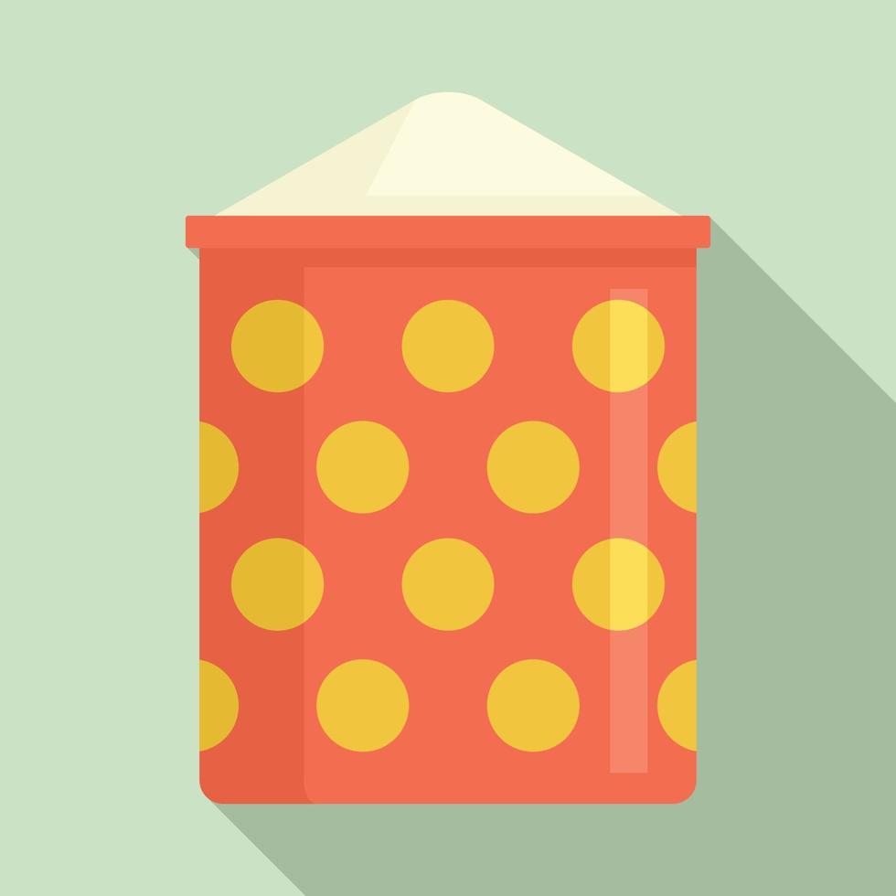 Dotted flour sack icon, flat style vector