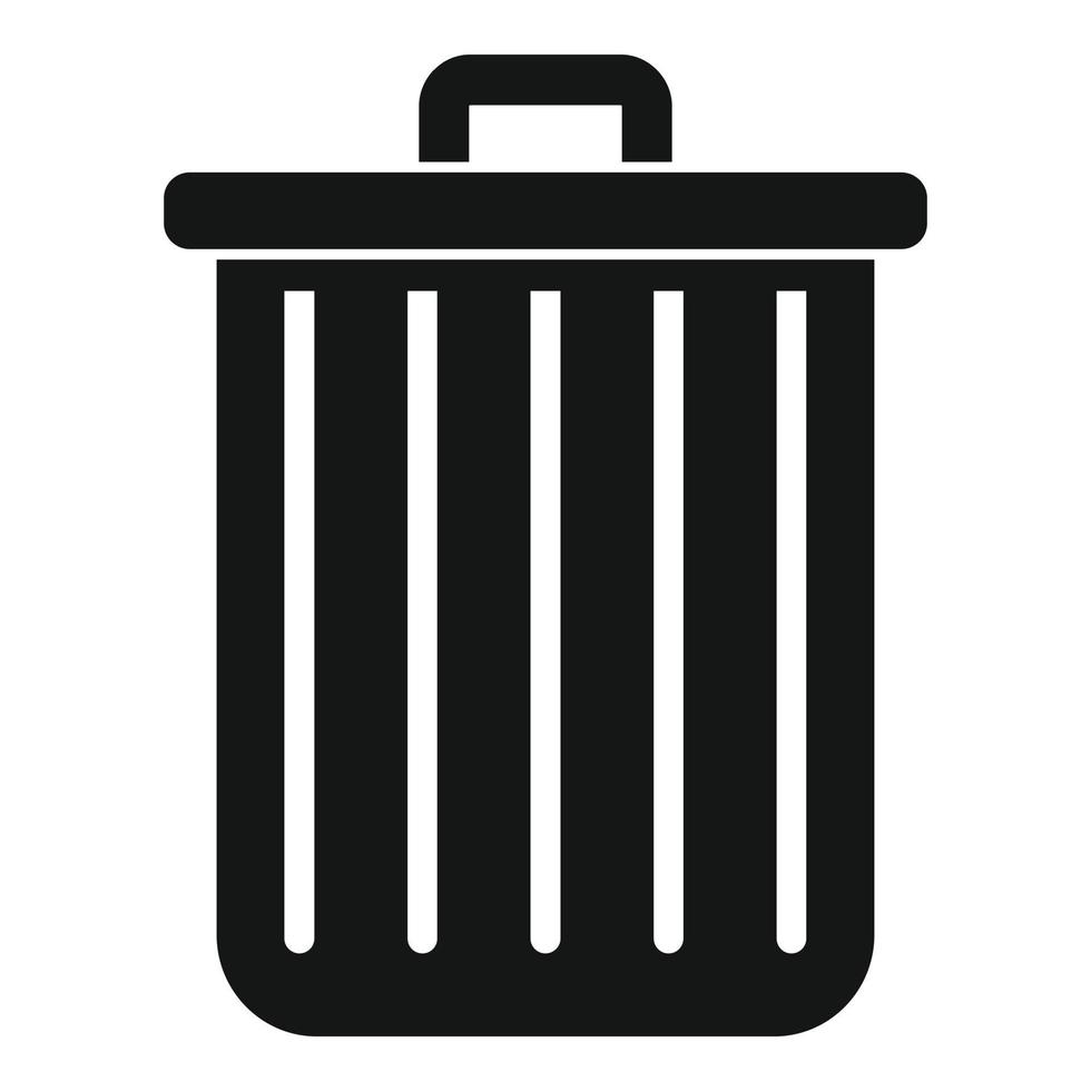 Trash can icon, simple style vector