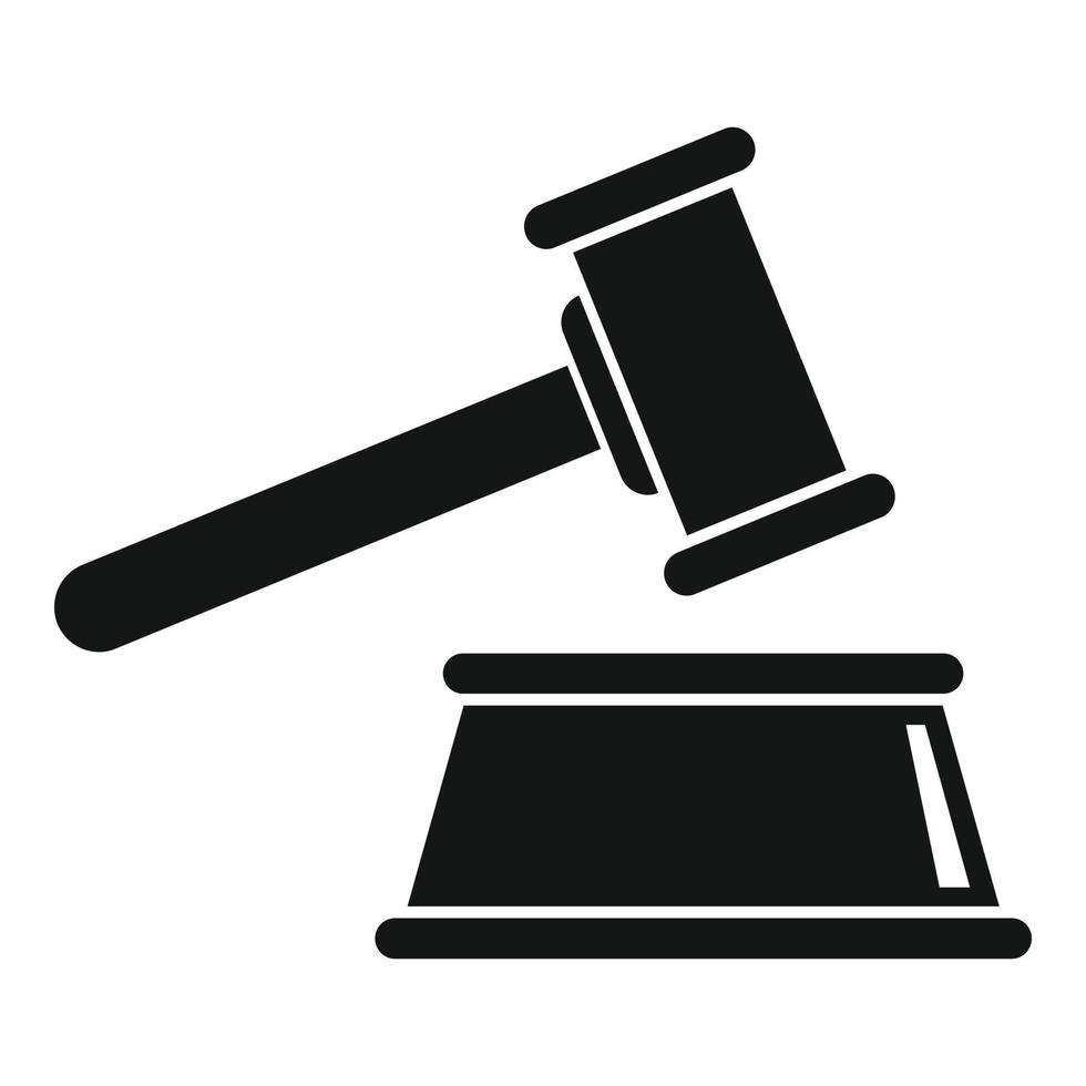 Judge gavel icon, simple style vector