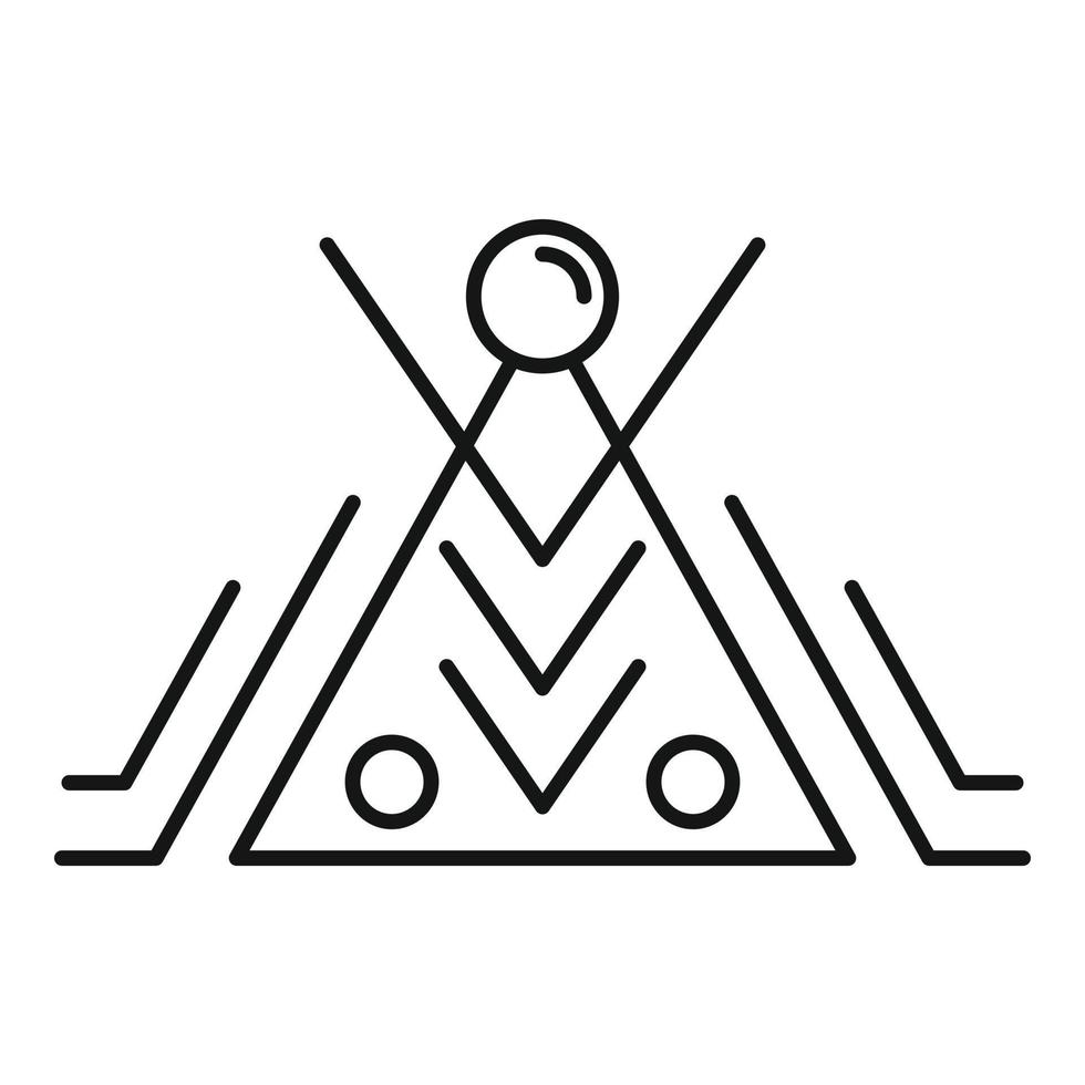 Alchemy geometric icon, outline style vector