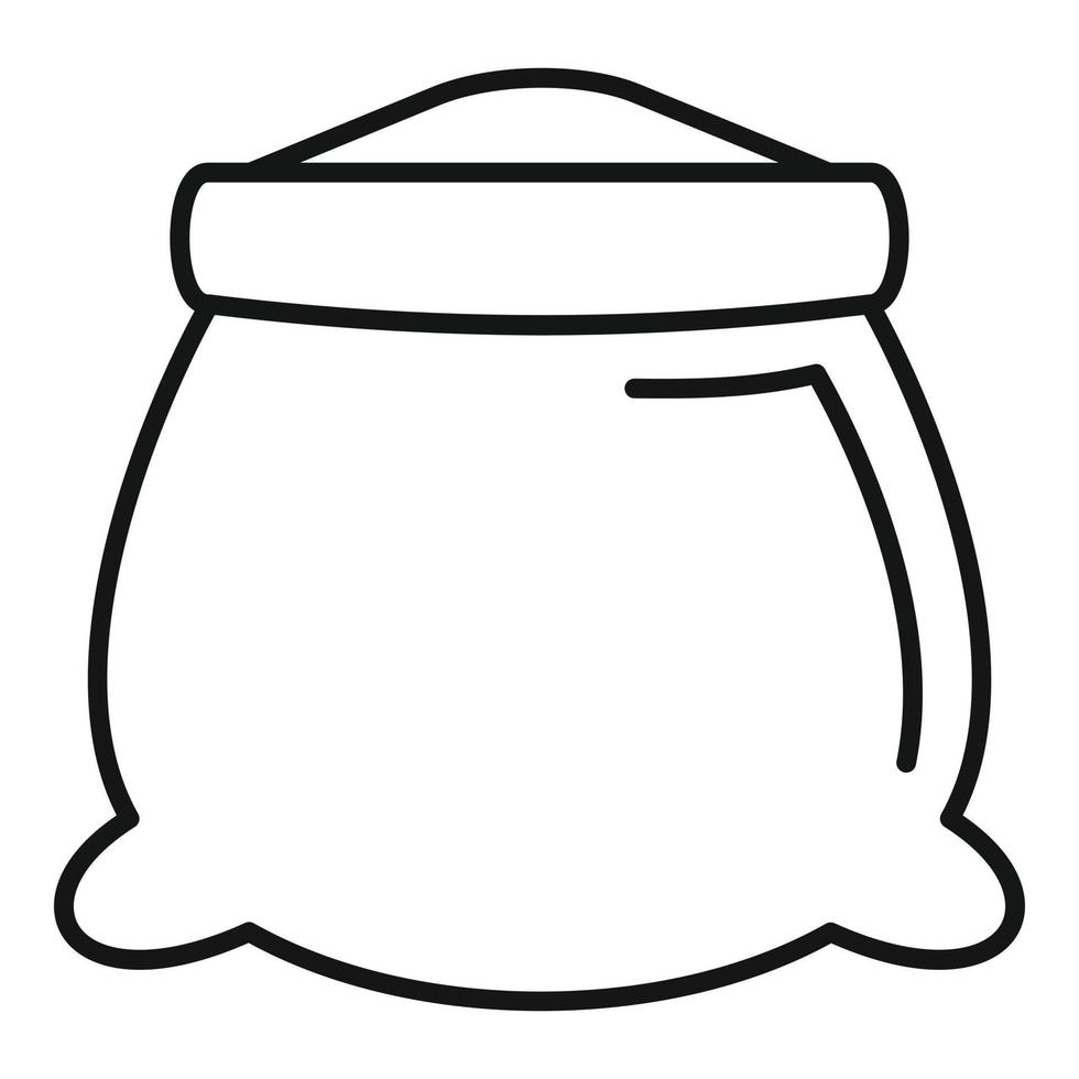 Open sack icon, outline style vector