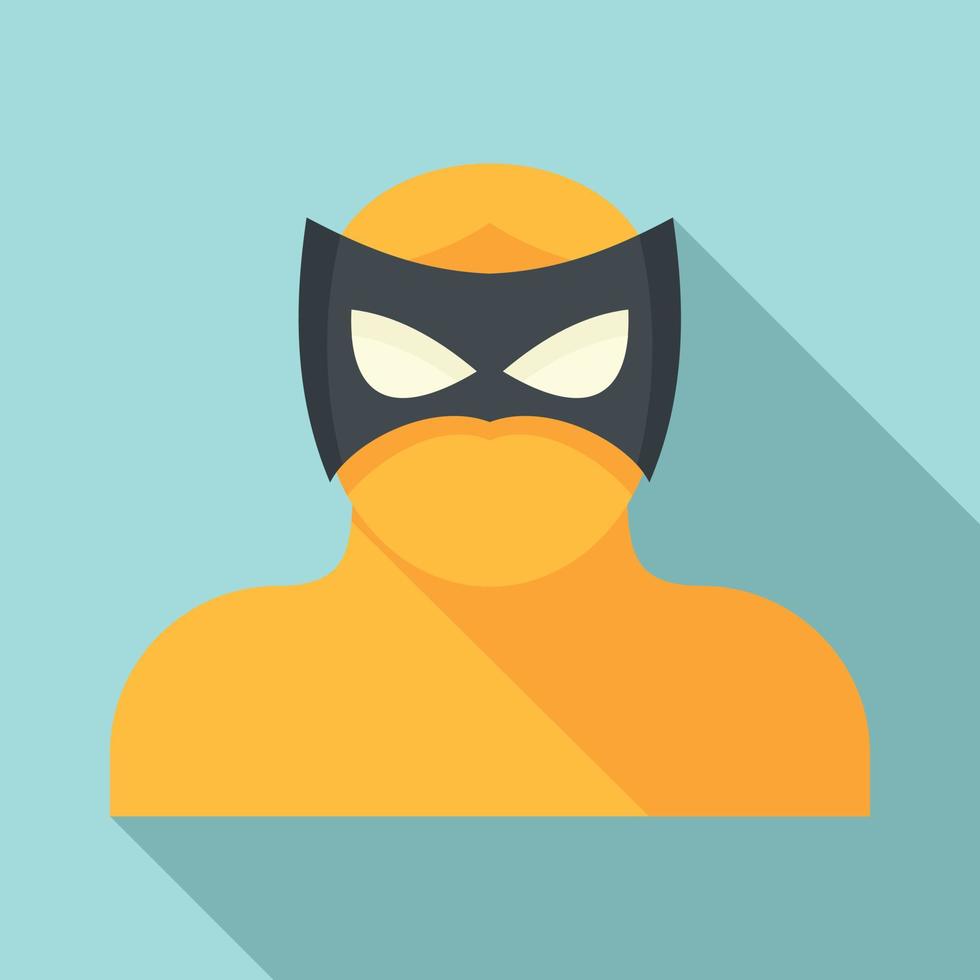 Yellow superhero icon, flat style vector