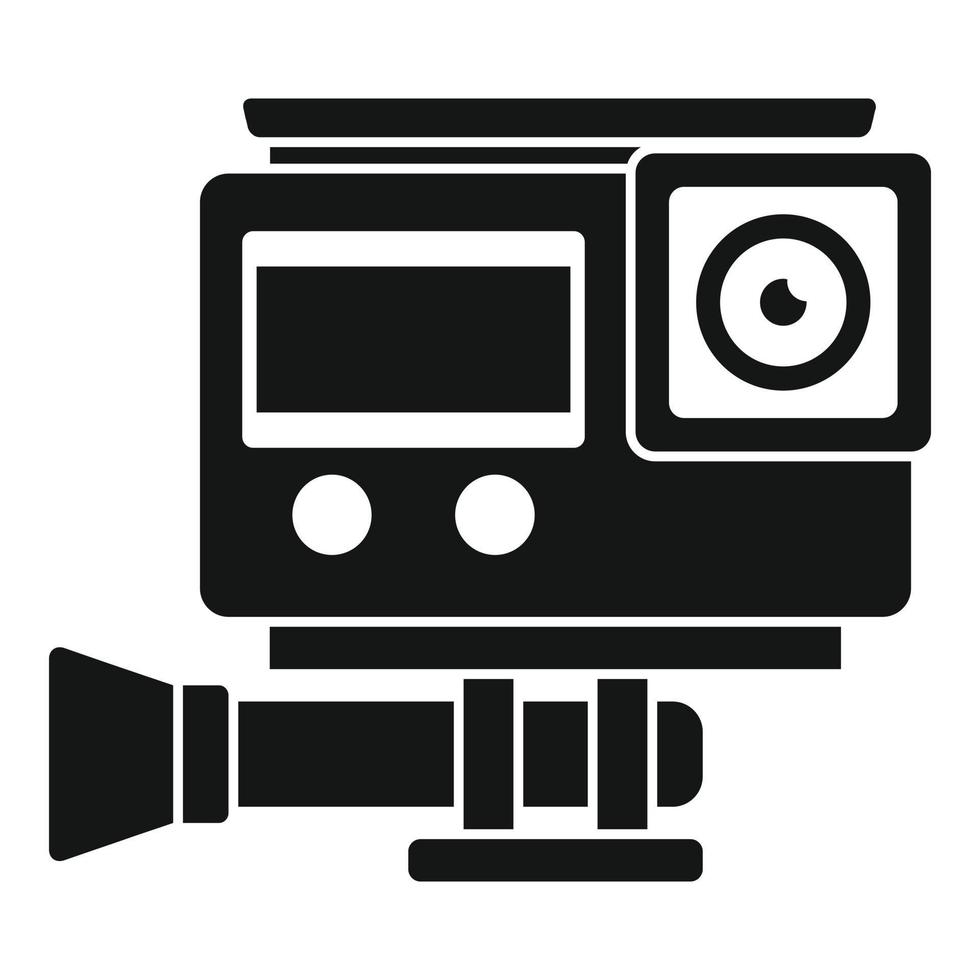 Digital action camera icon, simple style vector