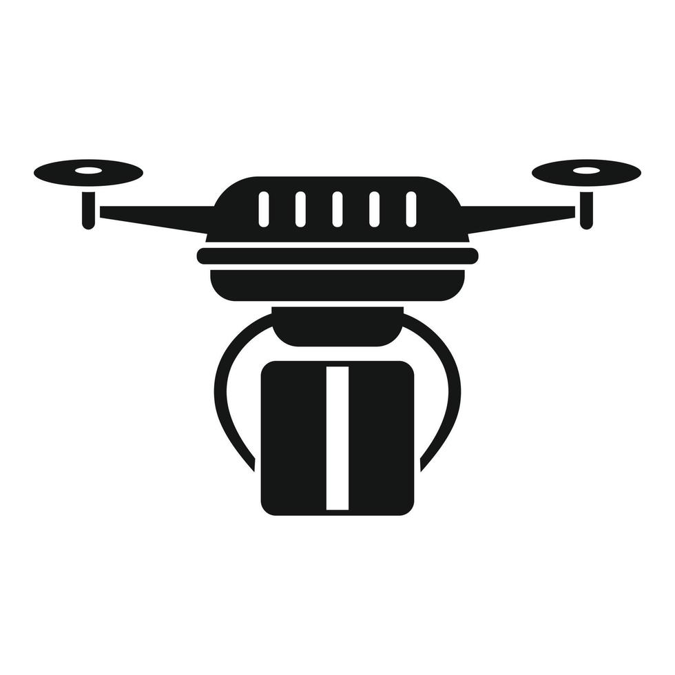 Robot drone delivery icon, simple style vector