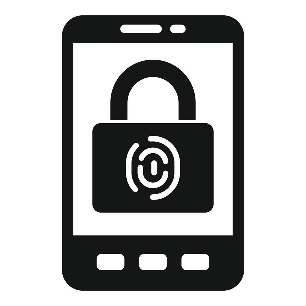 Smartphone biometric authentication icon, simple style vector