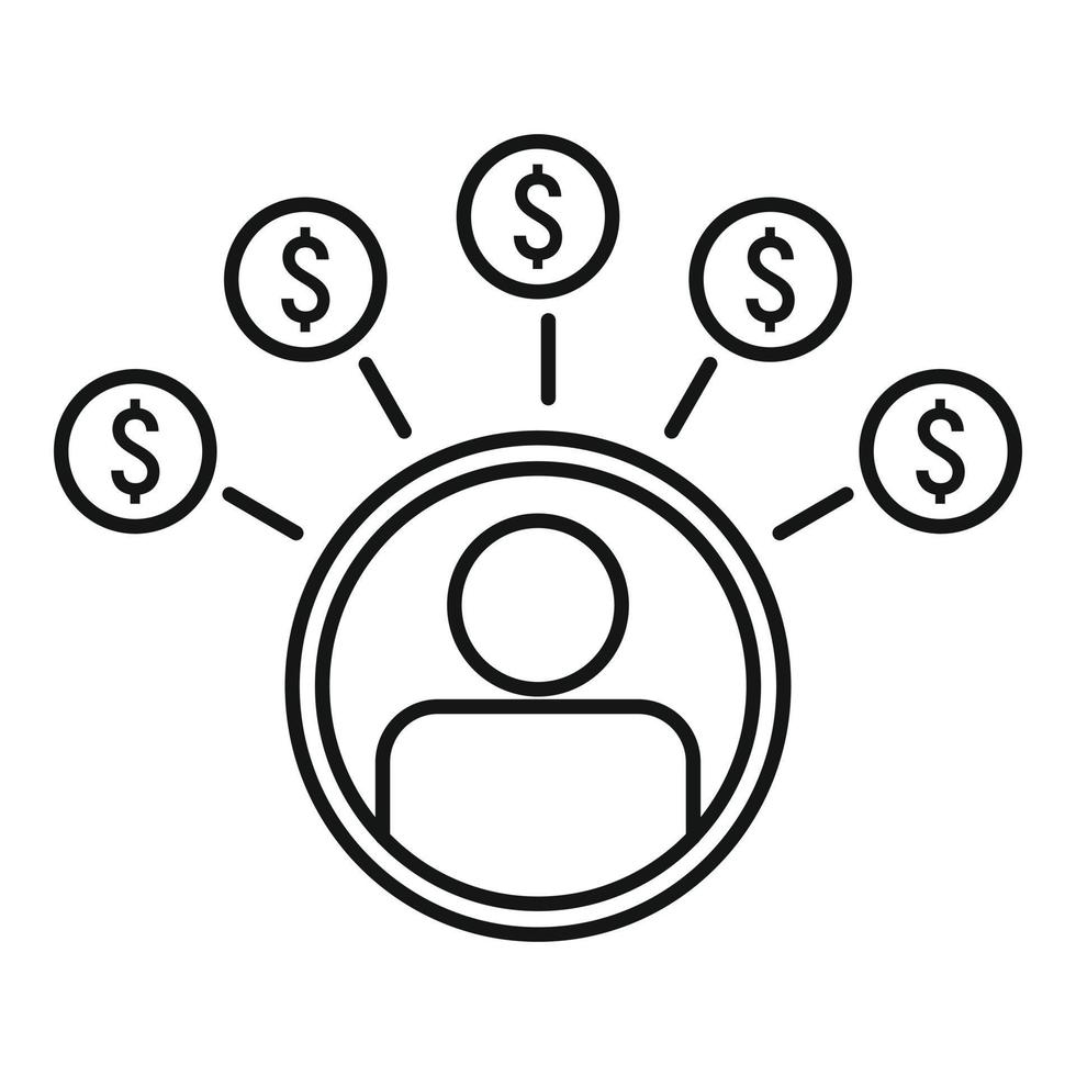 Crowdfunding group icon, outline style vector
