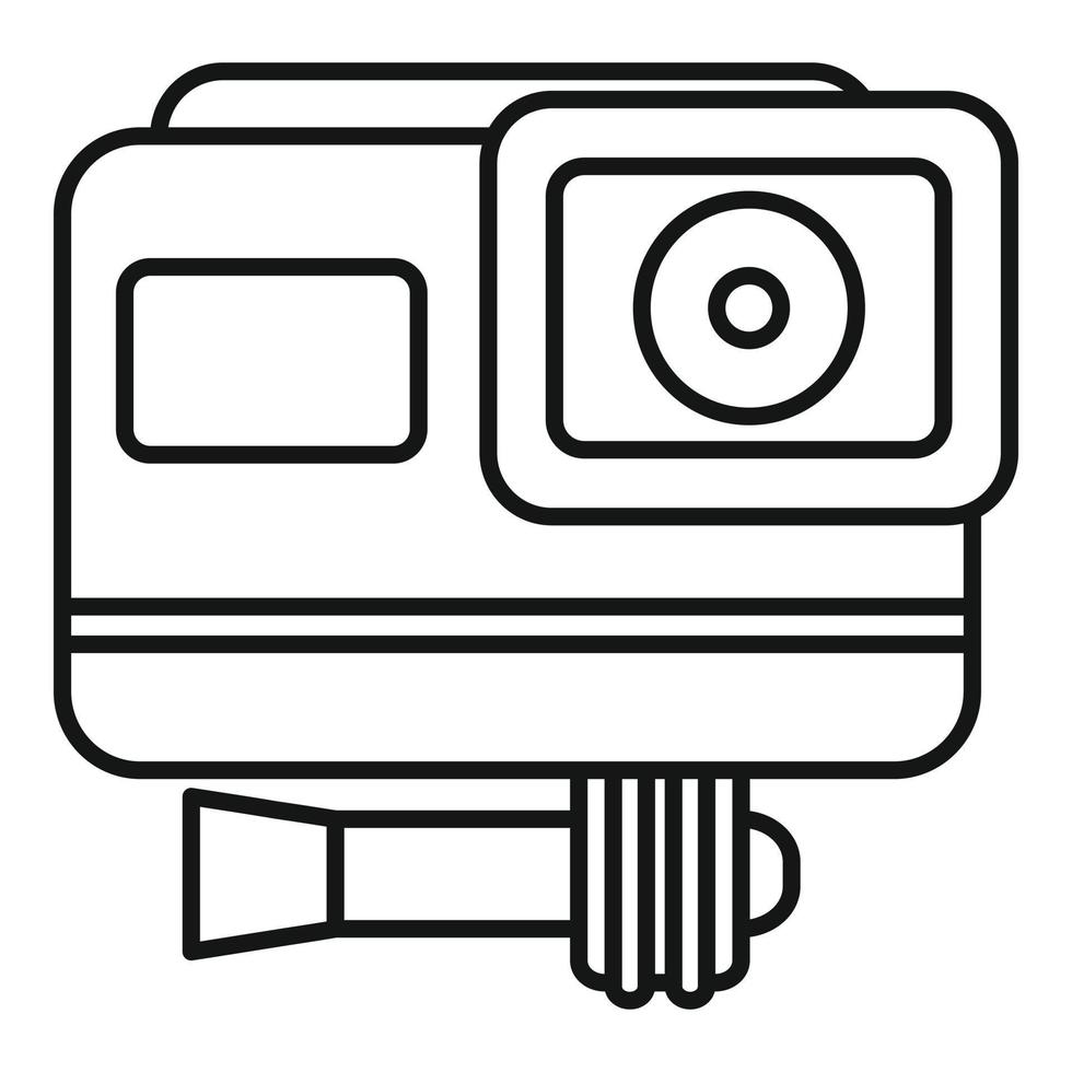 icono de cámara de acción de cine, estilo de contorno vector