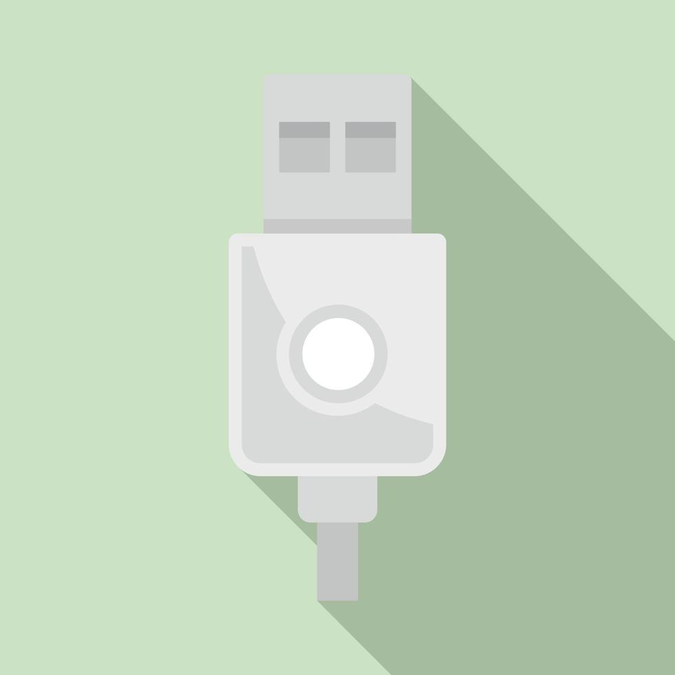 Modern usb cable icon, flat style vector