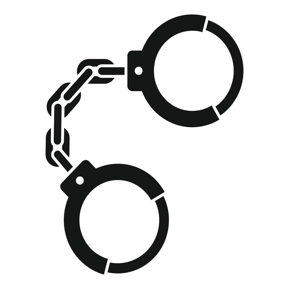 Handcuffs icon, simple style vector