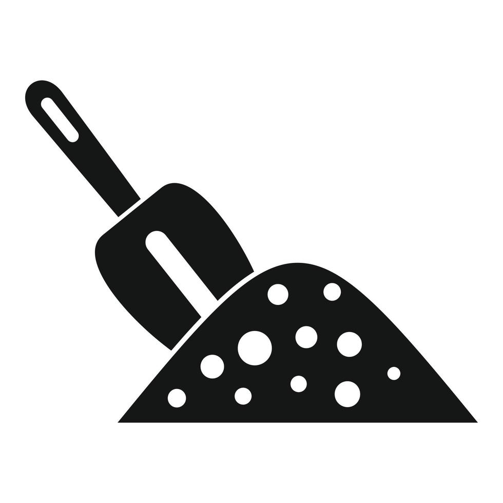 Hand shovel soil icon, simple style vector