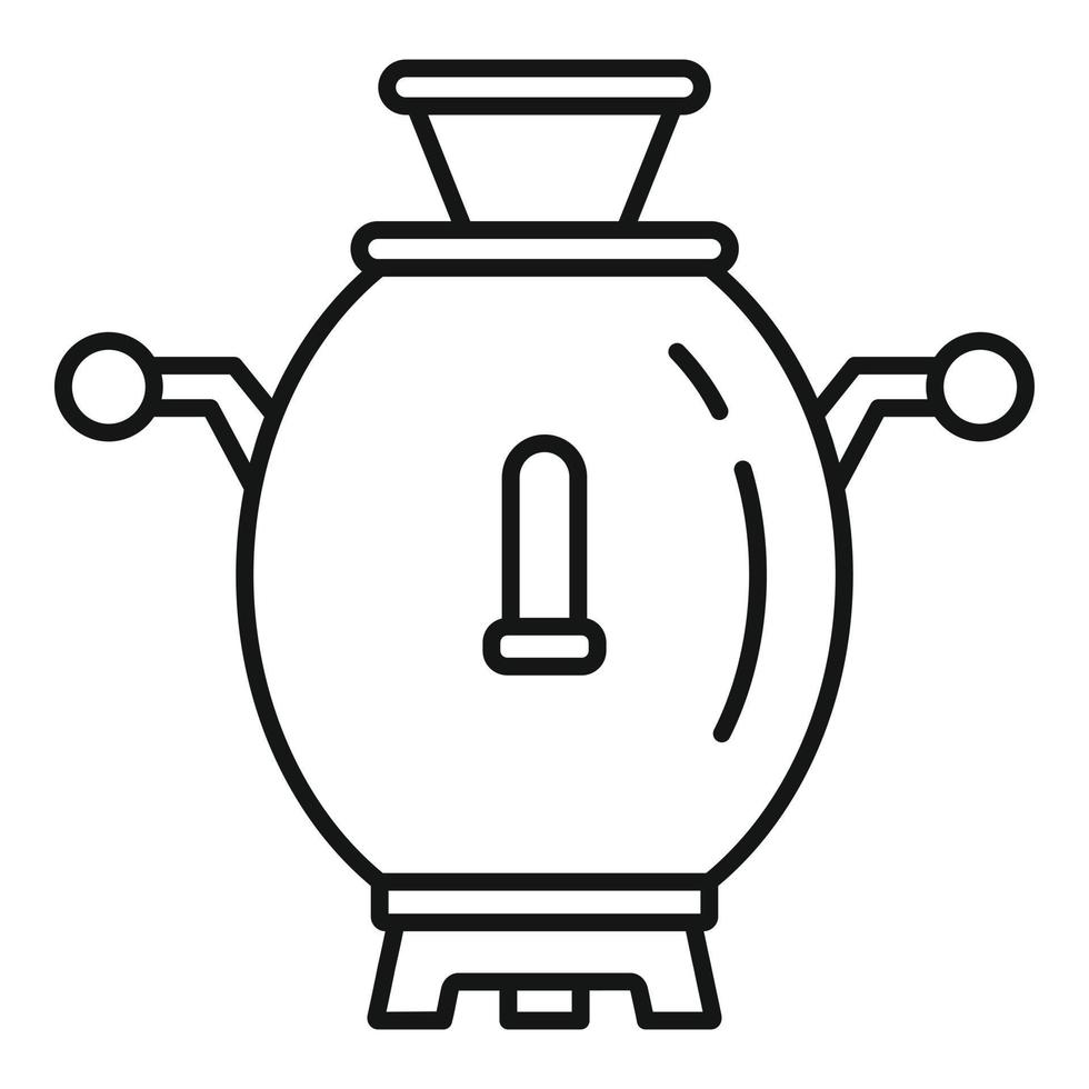 icono de samovar de rusia, estilo de esquema vector