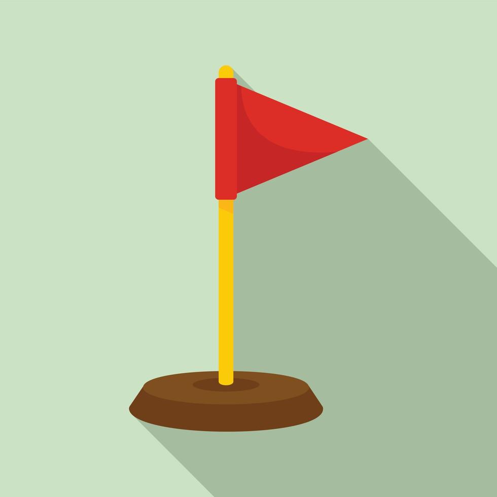 Dog training red flag icon, flat style vector