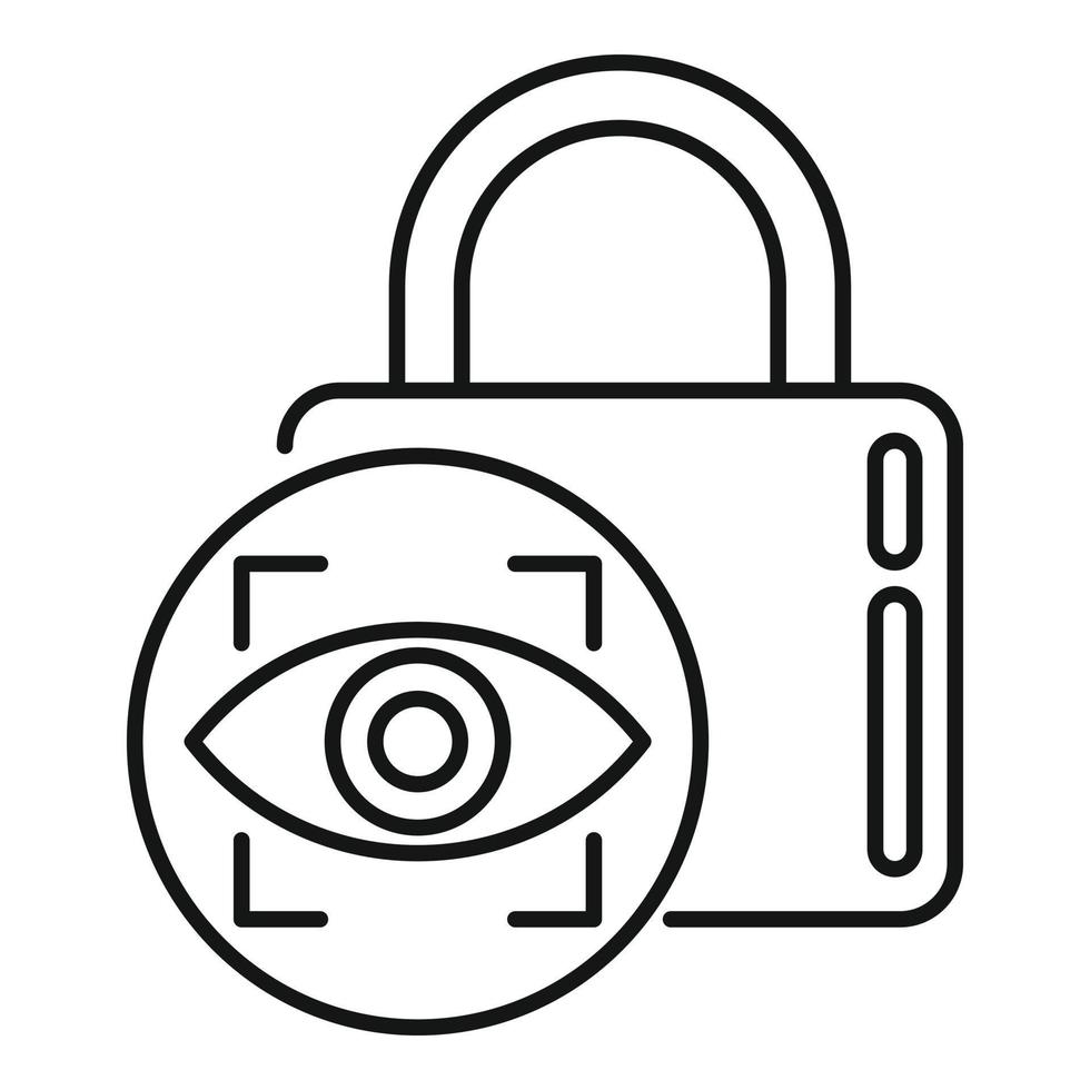 Padlock authentication icon, outline style vector