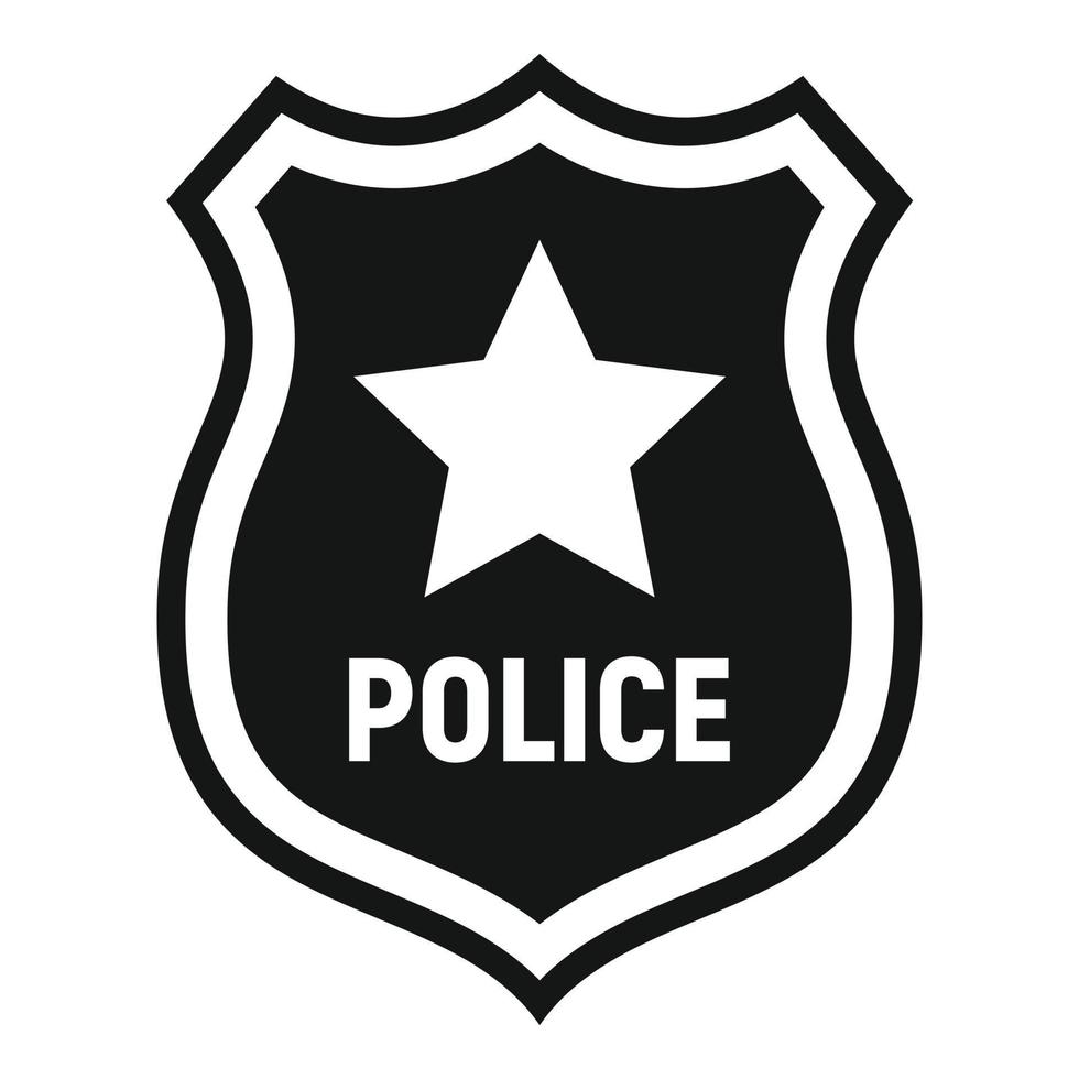 Police badge icon, simple style vector