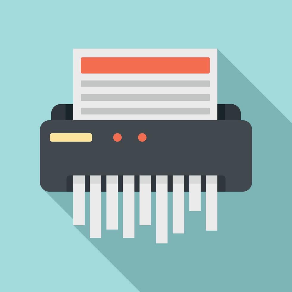 Paper shredder icon, flat style vector