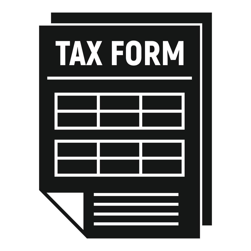 Tax form icon, simple style vector