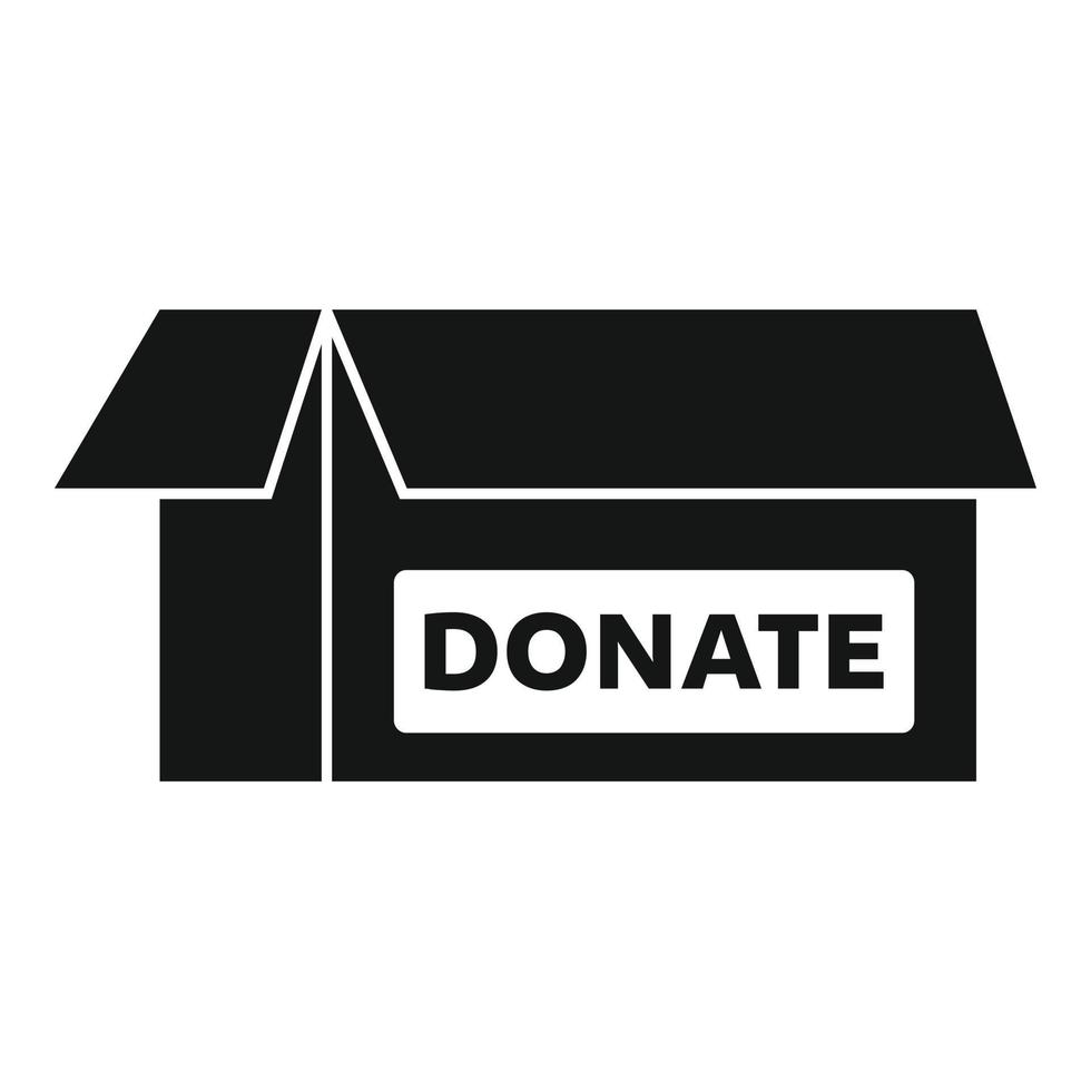 Donate carton box icon, simple style vector