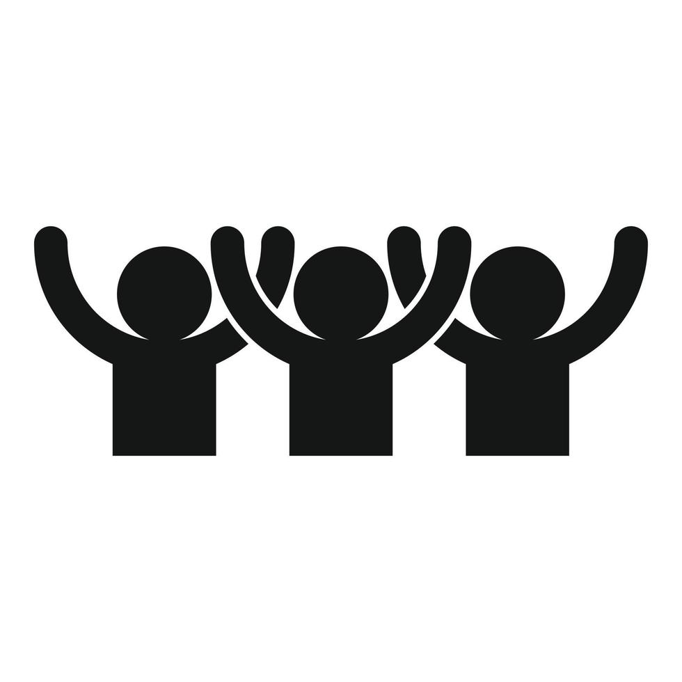 Happy audience icon, simple style vector