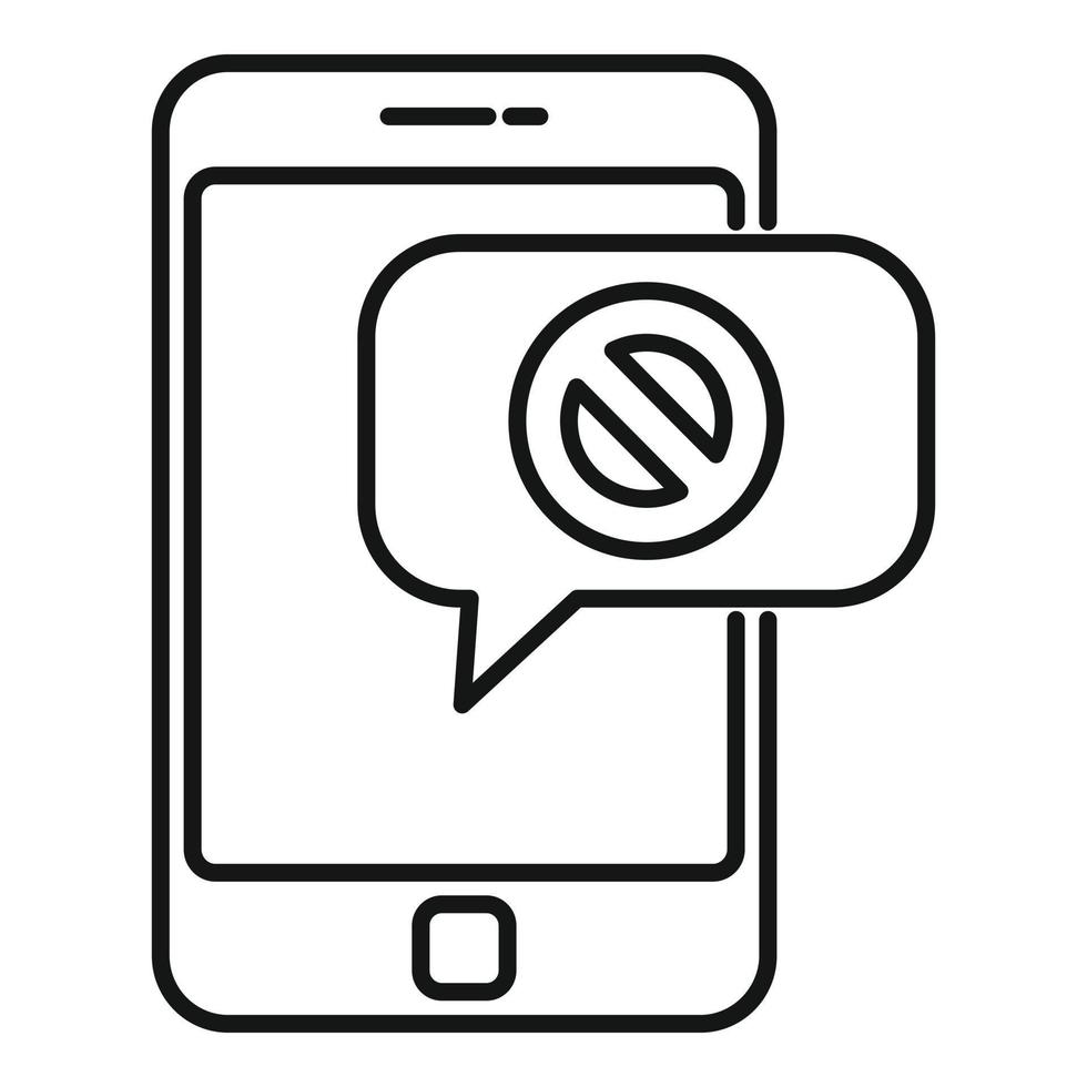 Phone unemployed sms icon, outline style vector