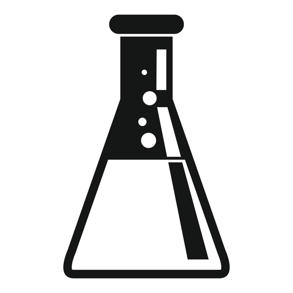 icono de matraz de mezcla química, estilo simple vector