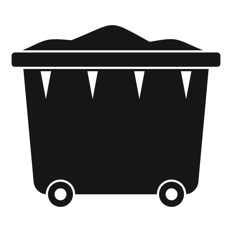 icono de contenedor de basura, estilo simple vector