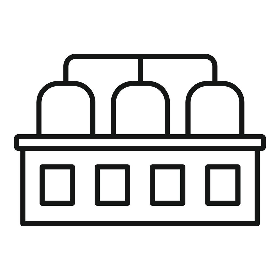 Milk factory building icon, outline style vector