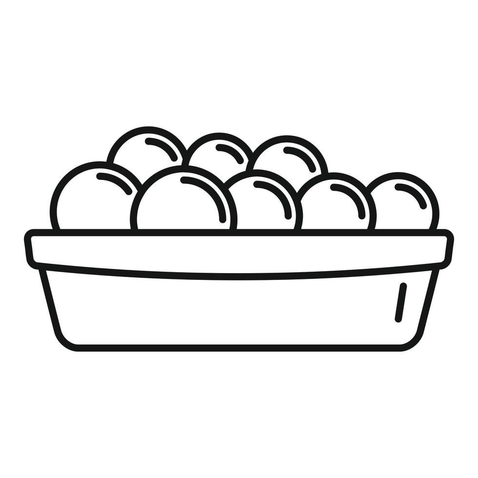 Olive bowl icon, outline style vector