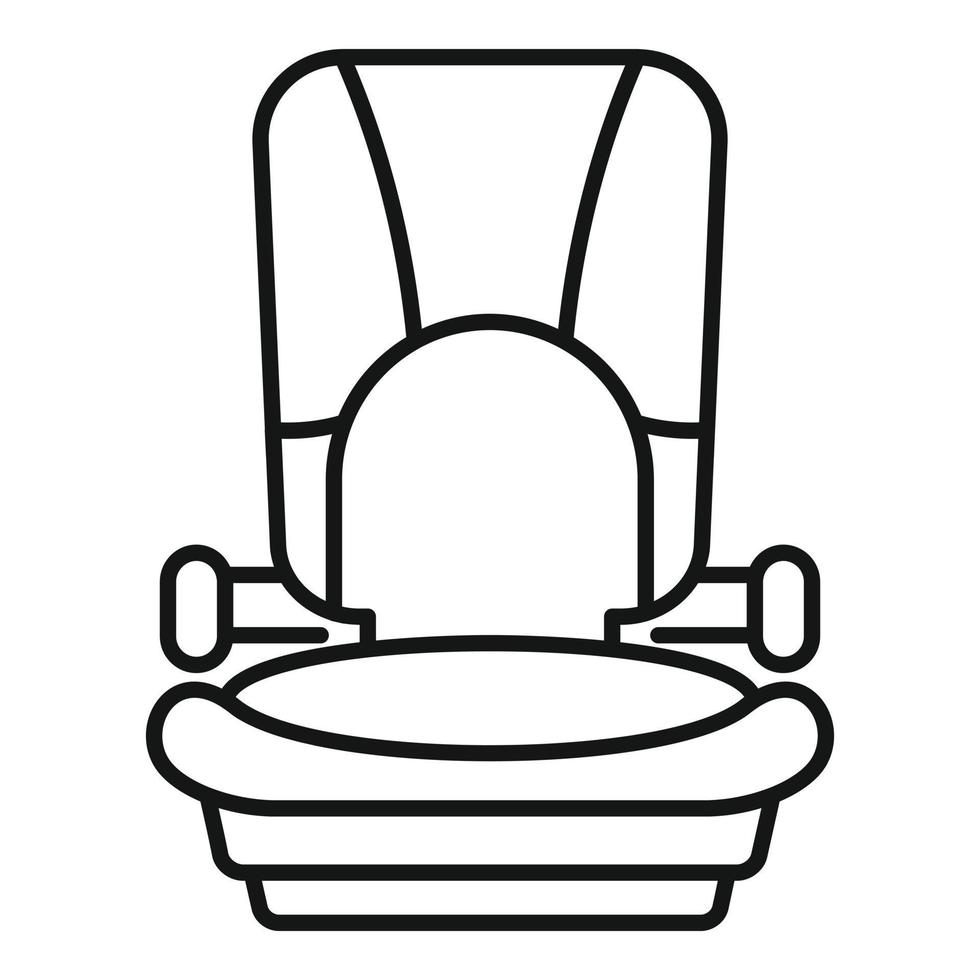 icono de asiento de coche de bebé de carretera, estilo de contorno vector