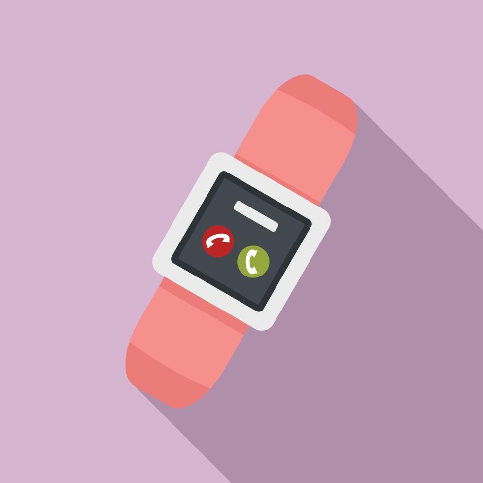 Fitness watch icon, flat style vector