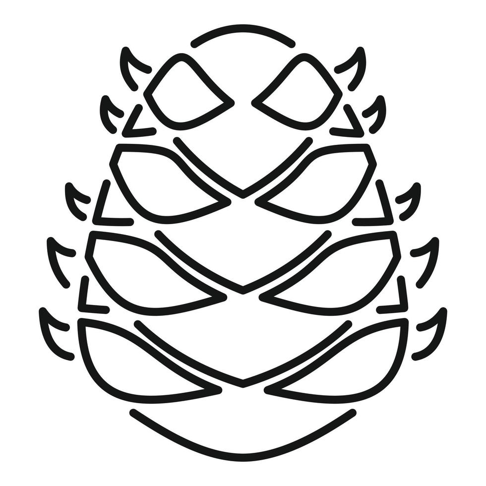 Forest pine cone icon, outline style vector