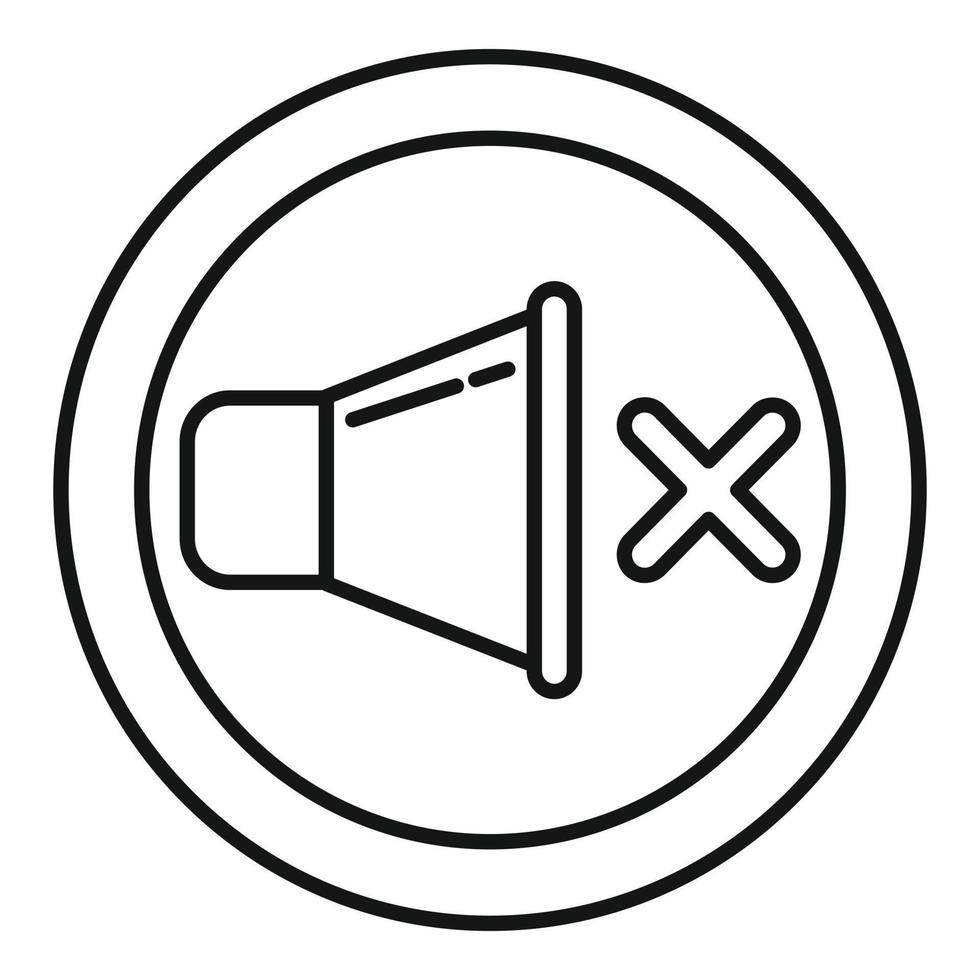 No sound icon, outline style vector