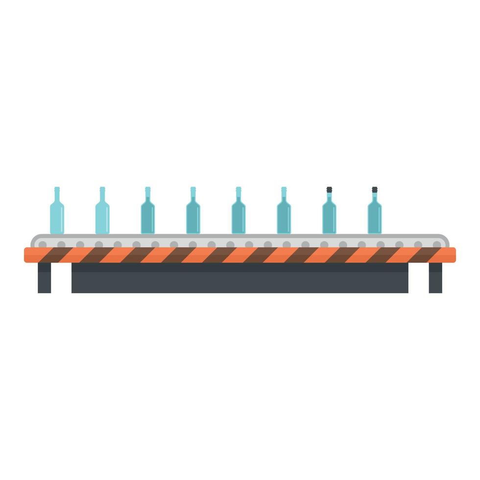 Bottles on roll line icon, flat style vector