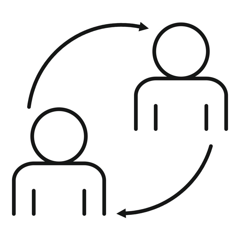 Team cooperation icon, outline style vector