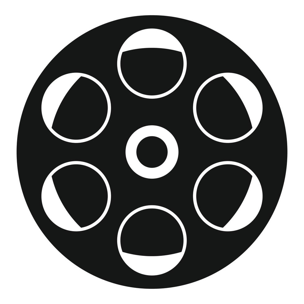 Film reel icon, simple style vector