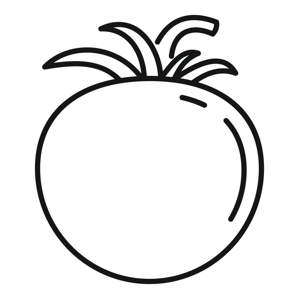 icono de tomate crudo, estilo de contorno vector