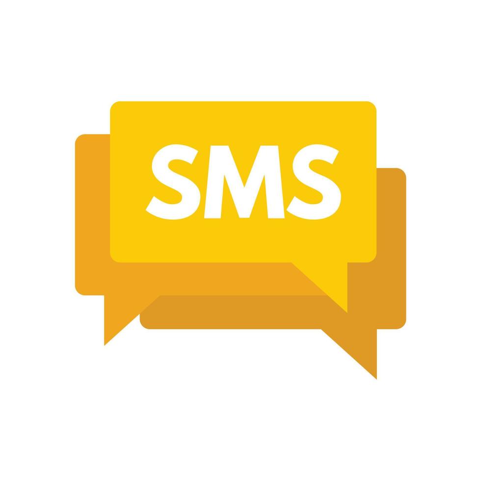 icono de marketing de sms, estilo plano vector