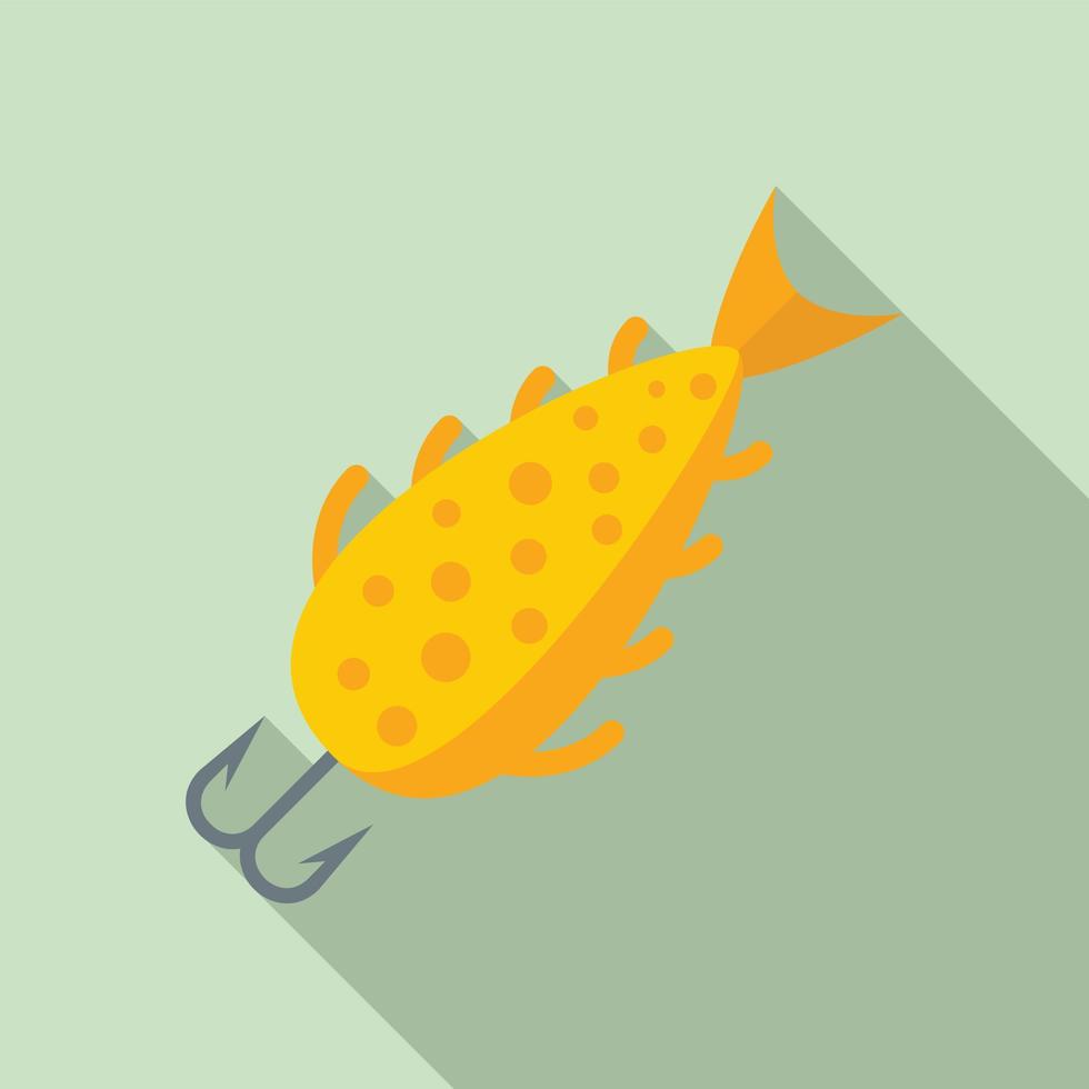 Fish bait catch icon, flat style vector
