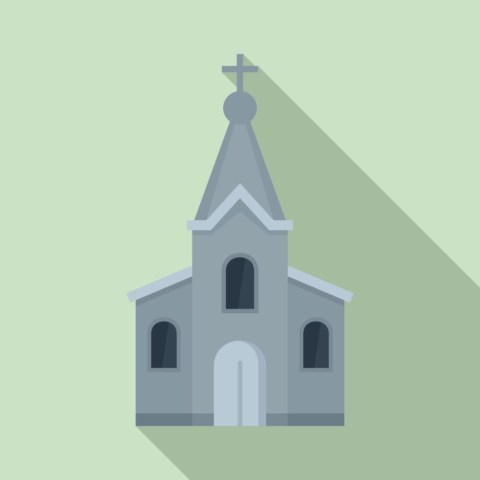 icono de la iglesia de piedra, estilo plano vector