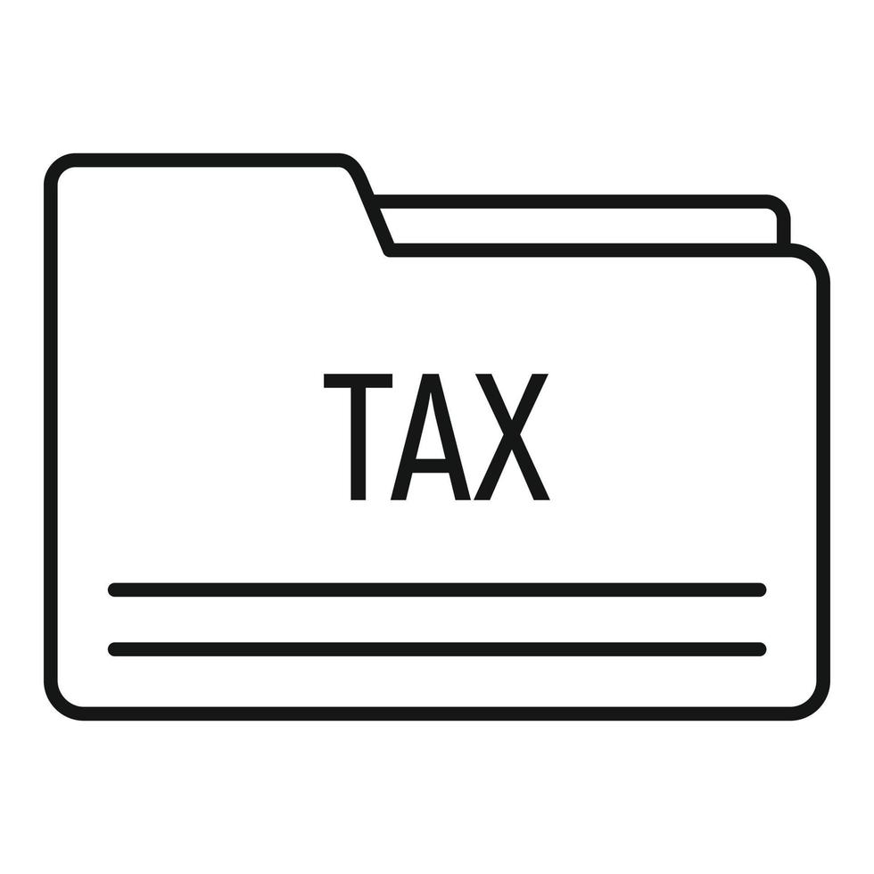 Tax folder icon, outline style vector