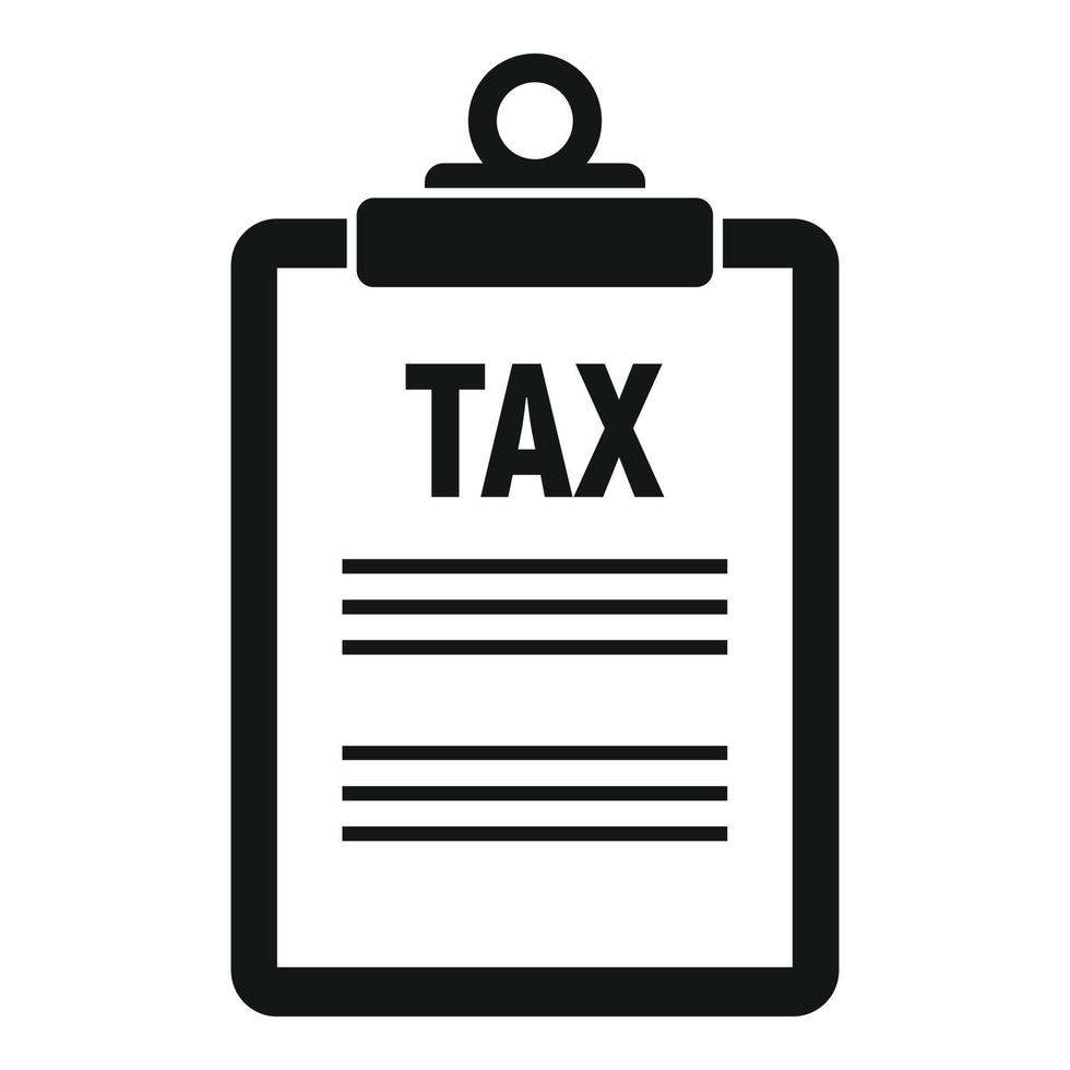 Tax clipboard icon, simple style vector