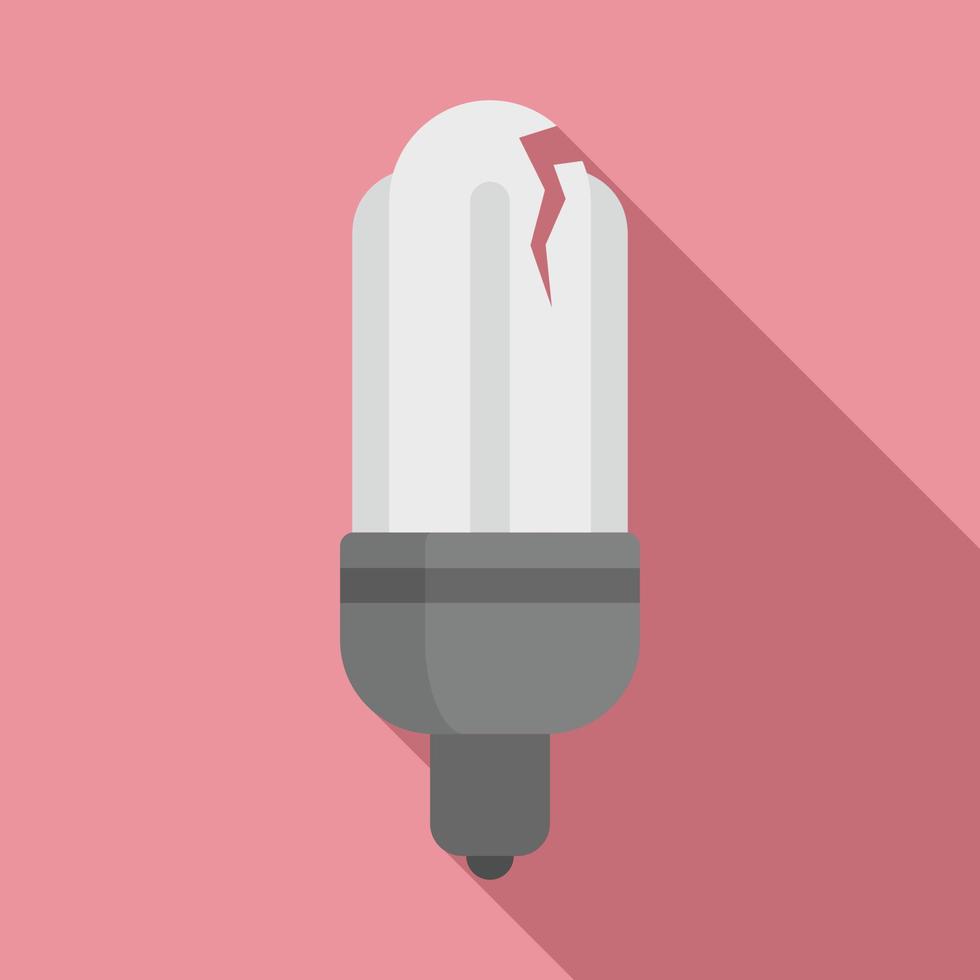 Broken eco bulb icon, flat style vector