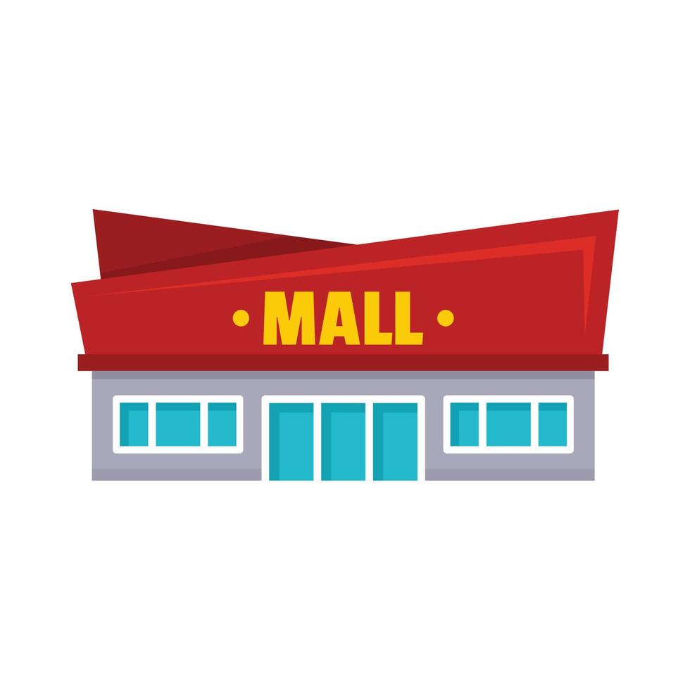 Facade mall icon, flat style vector