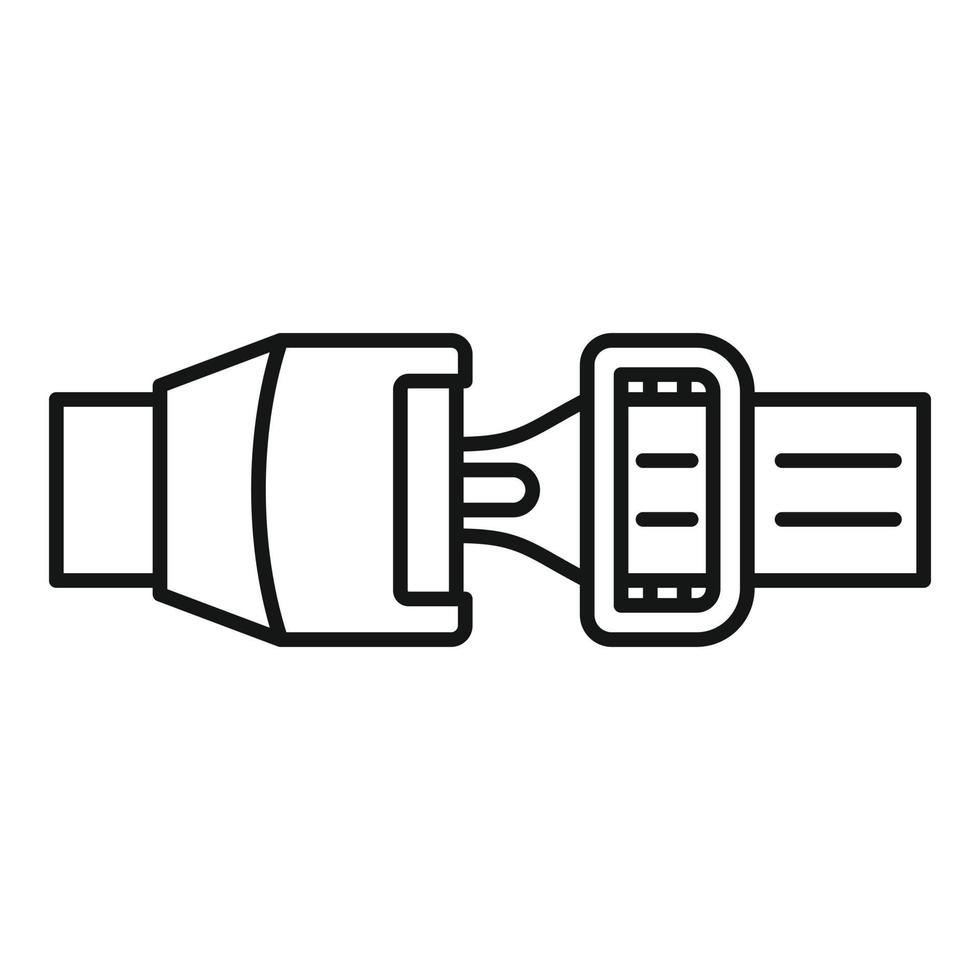 Auto seatbelt icon, outline style vector