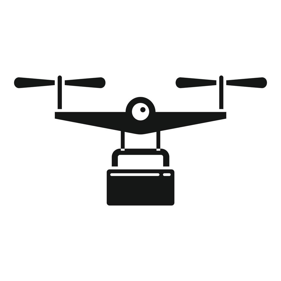 icono de entrega de drones de tienda, estilo simple vector