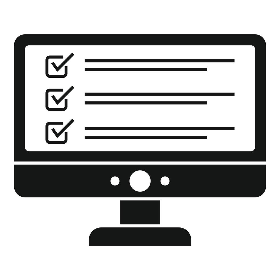Inventory computer monitor icon, simple style vector