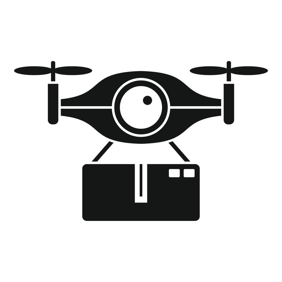 Package drone delivery icon, simple style vector