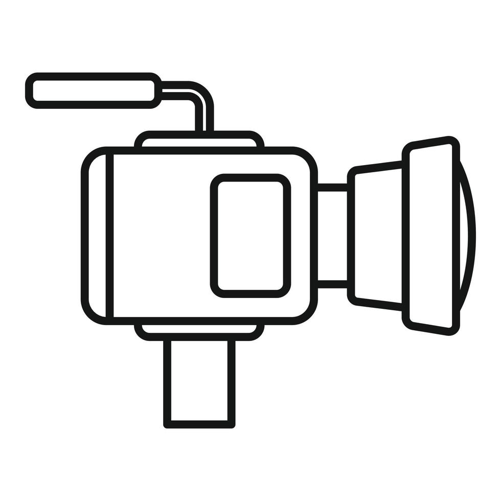 icono de cámara profesional, estilo de esquema vector