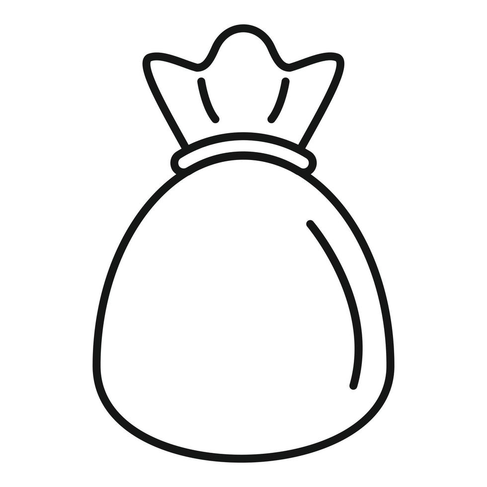 Small sack icon, outline style vector