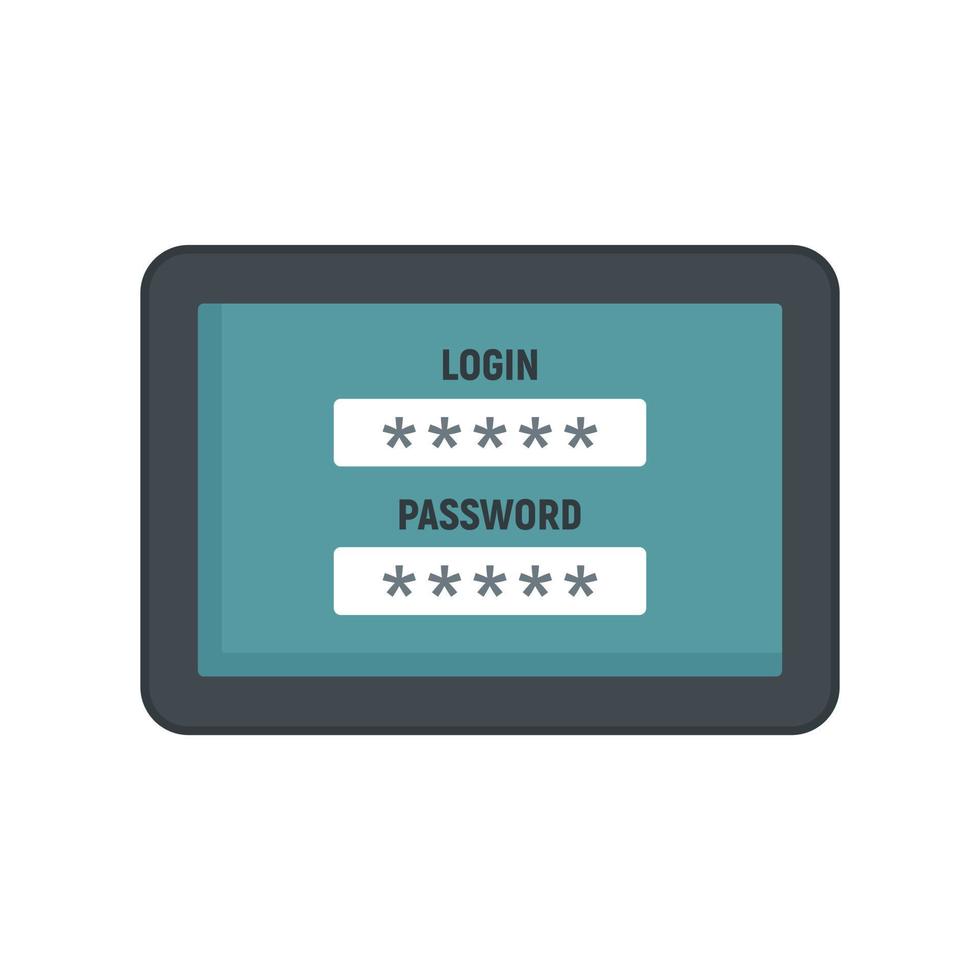 Web bank login icon, flat style vector